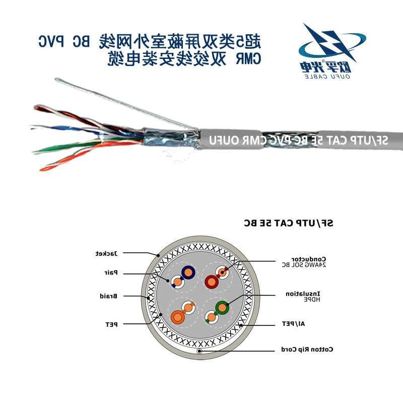 三明市SF / UTP CAT 5E BC PVC CMR双绞线安装电缆